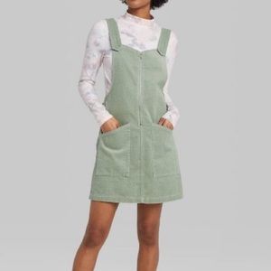 green overall skirt/zip